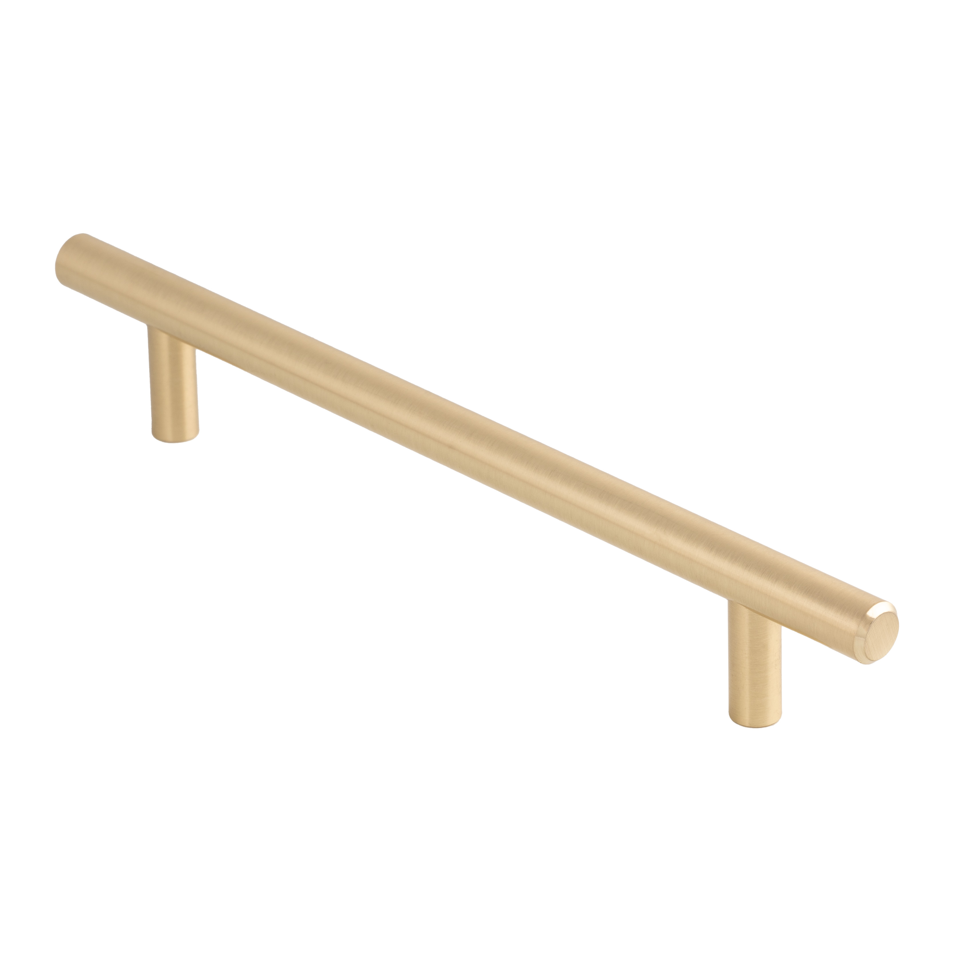 FTD445CSB  160 x 220 x 35mm  Satin Brass  Fingertip Design Pedestal 12mm Ø Cabinet Pull Handle