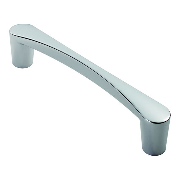 FTD3150ACP  128 x 146 x 34mm  Polished Chrome  Fingertip Design Venturi Waisted Cabinet Pull Handle