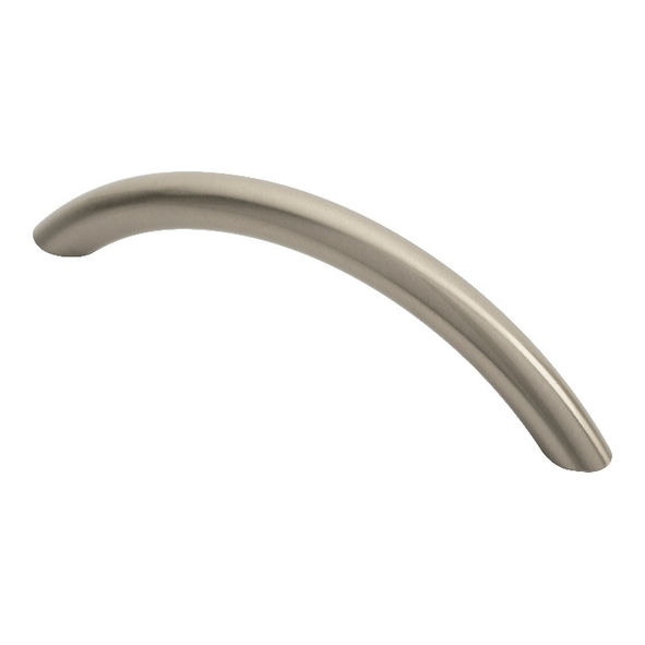 FTD450ASN  96 x 119 x 30mm  Satin Nickel  Fingertip Design Curved Bow 10mm Ø Cabinet Pull Handle