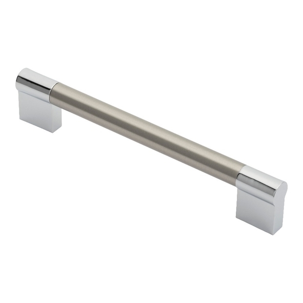 FTD470CSNCP  160 x 172 x 32mm  Satin Nickel / Pol Chrome  Fingertip Design Keyhole 12.5mm Ø Cabinet Pull Handle