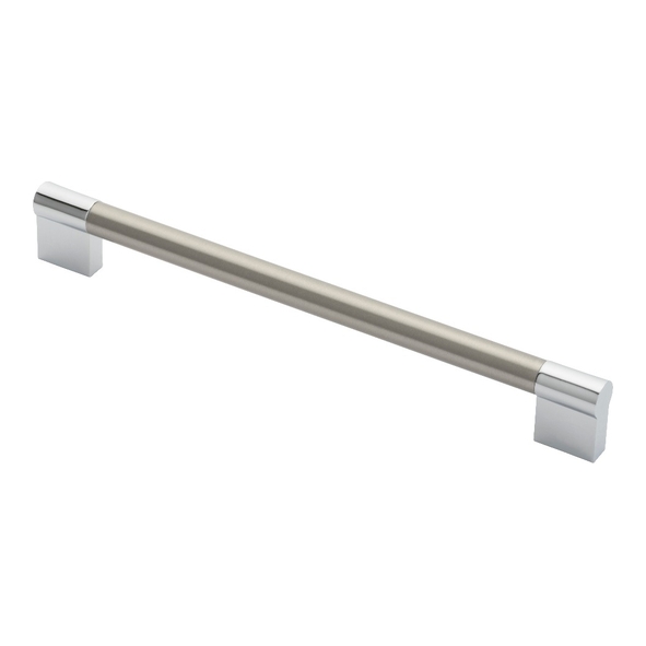 FTD470ESNCP  224 x 236 x 32mm  Satin Nickel / Pol Chrome  Fingertip Design Keyhole 12.5mm Ø Cabinet Pull Handle