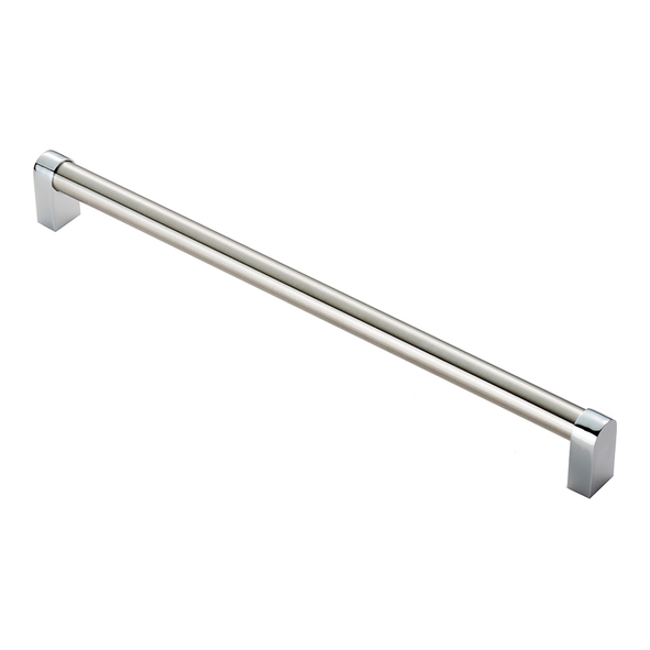 FTD485FSNCP  320 x 336 x 39mm  Satin Nickel / Pol Chrome  Fingertip Design Bauhaus Cabinet Pull Handle