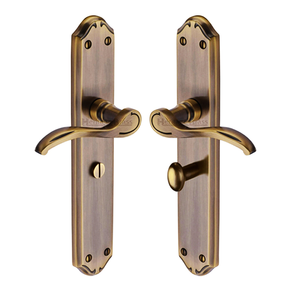 MM828-AT  Bathroom [57mm]  Antique Brass  Heritage Brass Verona Levers On Long Backplates