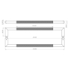 JMB9 : 425 x 19mm : Matt Black : Jedo Nero Mitred Knurled Back To Back Pull Handles - view 2