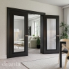 Deanta Internal Prefinished Black Blenheim Doors [Bevelled Glass] - view 3