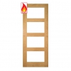 Deanta Internal Oak Coventry FD30 Fire Doors [Clear Glass] - view 1