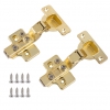 105 Degree Satin Brass Sprung Soft Close Concealed Cabinet Hinges - view 3