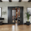 Deanta Internal Prefinished Brushed Black Oak Ely Side Light Doors [Clear Glass] - view 3