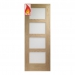 XL Joinery Internal Oak Shaker 4 Light FD30 Fire Doors [Obscure Glass] - view 1