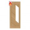Deanta Internal Prefinished Oak Torino Pre-Finished FD30 Fire Doors [Clear Glass] - view 1