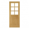 Deanta Internal Oak Ely 6 Light Doors [Clear Bevelled Glass] - view 1