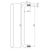 JMB119C : 300 x 19mm : Matt Black : Jedo Nero Round Bar Bolt Fix Pull Handle - view 2