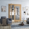 Deanta Internal Oak Ely 1 Full Light Doors [Etched Glass] - view 3