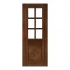Deanta Internal Walnut Kensington 6 Light Pre-Finished Doors [Clear Bevelled Glass] - view 1