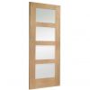 XL Joinery Internal Oak Shaker 4 Light FD30 Fire Doors [Obscure Glass] - view 2