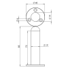 JMB9551B : 89mm : Matt Black : Jedo Nero Projection Door Stop - view 2
