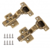 105 Degree Antique Brass Sprung Soft Close Concealed Cabinet Hinges - view 3
