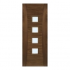 Deanta Internal Walnut Pamplona Pre-Finished FD30 Fire Doors [Clear Glass] - view 1