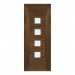 Deanta Internal Walnut Pamplona Pre-Finished Doors [Clear Glass] - view 1