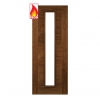 Deanta Internal Walnut Seville Pre-Finished FD30 Fire Doors [Clear Glass] - view 1