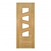 Deanta Internal Prefinished Oak Seville Shaped 4 Light Doors [Clear Glass] - view 1