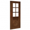 Deanta Internal Walnut Kensington 6 Light Pre-Finished Doors [Clear Bevelled Glass] - view 2