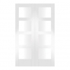 XL Joinery Internal White Primed Shaker Door Pairs [Clear Glass] - view 1