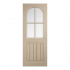LPD Internal Prefinished Blonde Oak Mexicano Arch Panel 4 Light Doors [Clear Bevelled Glass] - view 1