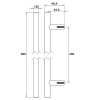 JMB222B : 600 x 25mm : Matt Black : Jedo Nero Guardsman Bolt Fix Pull Handle - view 2