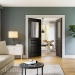 Deanta Internal Prefinished Black Windsor Doors [Bevelled Glass] - view 3