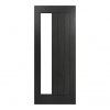 Deanta Internal Prefinished Brushed Black Oak Ely Side Light Doors [Clear Glass] - view 1