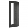Deanta Internal Prefinished Brushed Black Oak Ely Side Light Doors [Clear Glass] - view 2