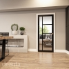 Deanta Internal Prefinished Black Brixton Doors [Clear Glass] - view 3