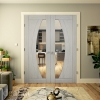 Deanta Internal Prefinished Light Grey Ash Ravello Doors [Clear Glass] - view 3
