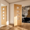 Deanta Internal Prefinished Oak Seville Shaped 4 Light Doors [Clear Glass] - view 3