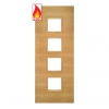 Deanta Internal Prefinished Oak Augusta Pre-Finished FD30 Fire Doors [Clear Glass] - view 1