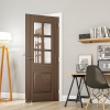 Deanta Internal Walnut Kensington 6 Light Pre-Finished Doors [Clear Bevelled Glass] - view 3
