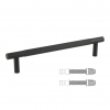JV1800MBFF : 300 x 19mm : Matt Black : Jedo Bari Knurled Secret Bolt Fix Pull Handle - view 1