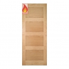 ValDor Internal Unfinished Oak Shaker 4P FD30 Fire Doors - view 1