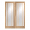 XL Joinery Internal Oak Worcester Door Pairs [Clear Glass] - view 1