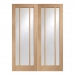 XL Joinery Internal Oak Worcester Door Pairs [Clear Glass] - view 1