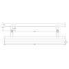 JMB223B : 600 x 25mm : Matt Black : Jedo Nero Guardsman Back To Back Pull Handles - view 2