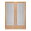 XL Joinery Internal Oak Suffolk Door Pairs [Clear Etched Glass] - view 1