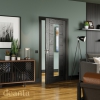 Deanta Internal Prefinished Brushed Black Oak Seville 1 Light Doors [Clear Glass] - view 3