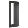 Deanta Internal Prefinished Brushed Black Oak Ely Side Light Doors [Clear Glass] - view 2