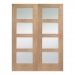 XL Joinery Internal Oak Shaker 4 Light Door Pairs [Clear Glass] - view 1