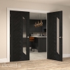 Deanta Internal Prefinished Brushed Black Oak Fontaine Doors [Clear Glass] - view 3