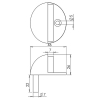 JMB86 : 46 x 26mm : Matt Black : Jedo Nero Oval Floor Door Stop - view 2