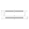 JV1803PC : 300 x 19mm : Polished Chrome : Jedo Venice Linear Bolt Fix Pull Handle - view 2