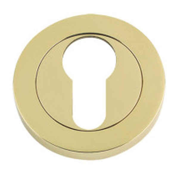 FB001PB � Polished Brass � Fulton & Bray Euro Cylinder Escutcheon With Screw On Roses